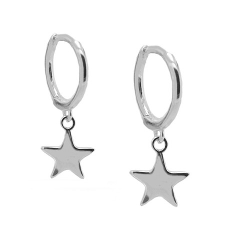 PENDIENTES ARO ESTRELLA SILVER | Bymarta.es