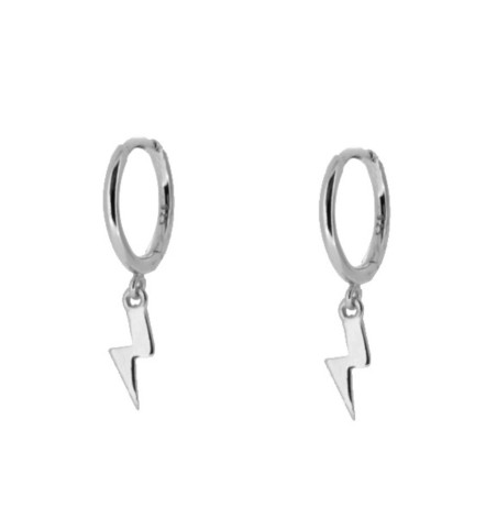 PENDIENTES ARO RAYO SILVER | Bymarta.es