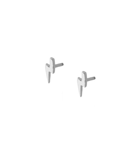 PENDIENTES MINIS RAYO SILVER | Bymarta.es