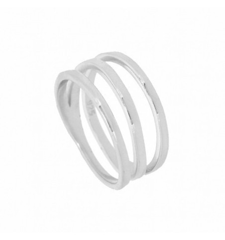 ANILLO TRIPLE LISO SILVER | Bymarta.es