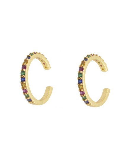 ear cuff rainbow gold | Bymarta.es