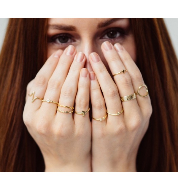 ANILLO ROMBOS GOLD | Bymarta.es