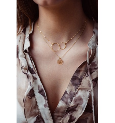 COLLAR DOS AROS UNIDOS GOLD | Bymarta.es