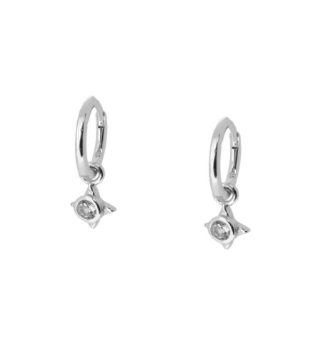 PENDIENTES ARO CON ESTRELLA Y CIRCONITA  SILVER | Bymarta.es