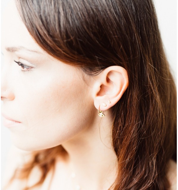 PENDIENTES ARO ROMBO CIRCONITA GOLD | Bymarta.es