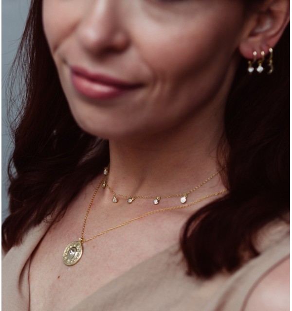 EARRING MOON HOOPS SILVER | Bymarta.es