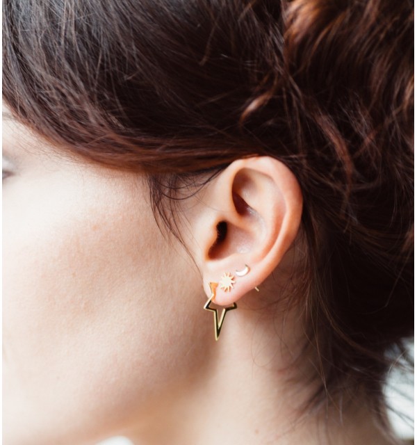 PENDIENTES GRAN ESTRALLA GOLD | Bymarta.es