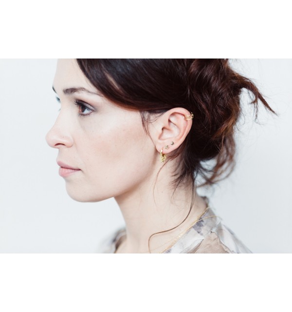 PENDIENTES ARO MULTI ESTRELLAS GOLD | Bymarta.es