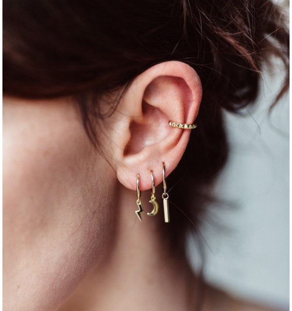 PENDIENTES ARO RAYO SILVER | Bymarta.es