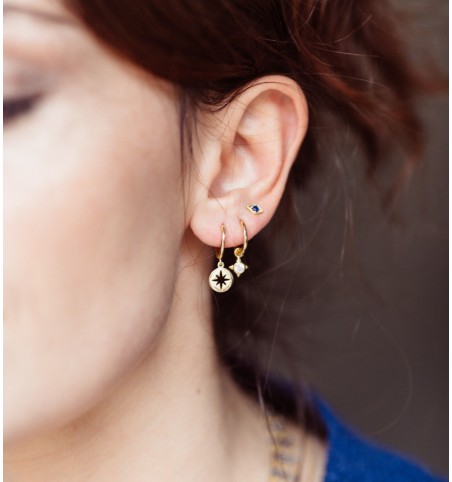 EARRING CALYPSO HOOPS SILVER | Bymarta.es