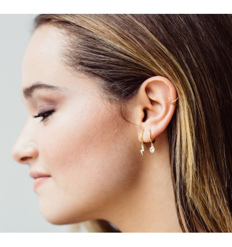 PENDIENTES ARO RAYO SILVER | Bymarta.es