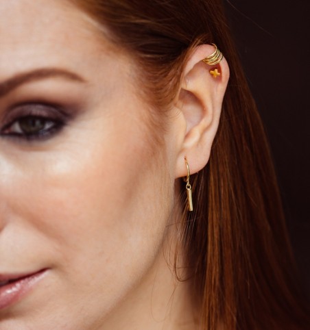 PENDIENTES ARO CON BARRA SILVER | Bymarta.es