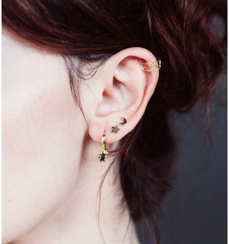 PENDIENTE MINI LUNA&ESTRELLA GOLD | Bymarta.es