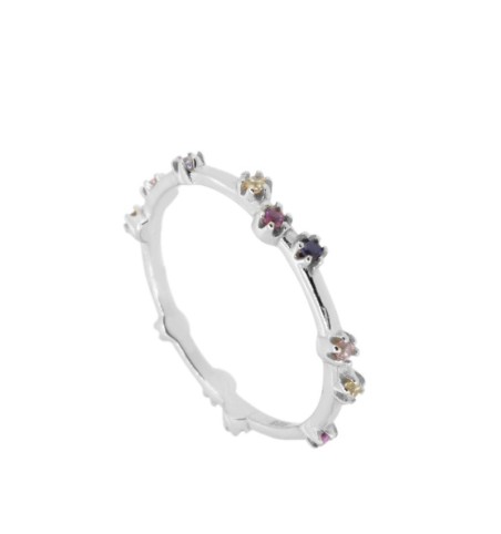 ANILLO CIRCONITAS COLORES OLIVIA SILVER | Bymarta.es