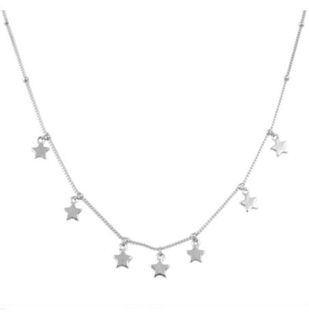 COLLAR ESTRELLAS COLGANTES SILVER | Bymarta.es