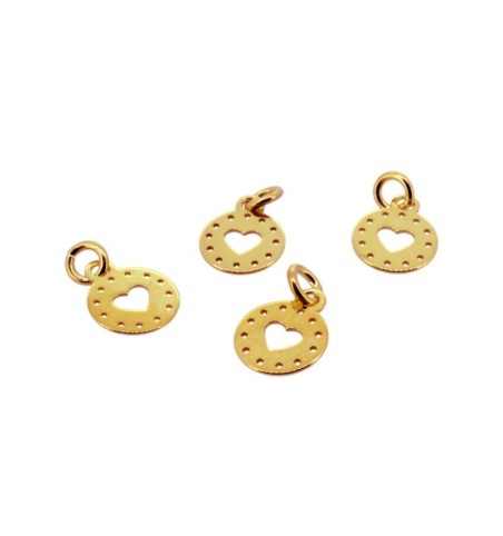 CHARM CORAZON CALADO GOLD | Bymarta.es