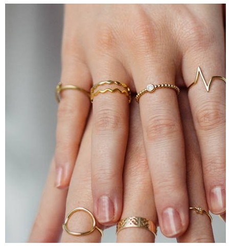 ANILLO ROMBOS GOLD | Bymarta.es