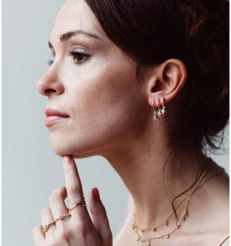 EARRING CHELSEA HOOPS GOLD | Bymarta.es