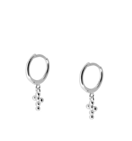 PENDIENTE MARIA HOOPS SILVER | Bymarta.es