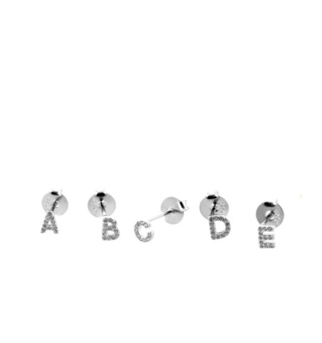 EARRING LETTERS MINIS SILVER | Bymarta.es