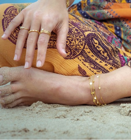 ANKLE BRACE SHINE GOLD | Bymarta.es