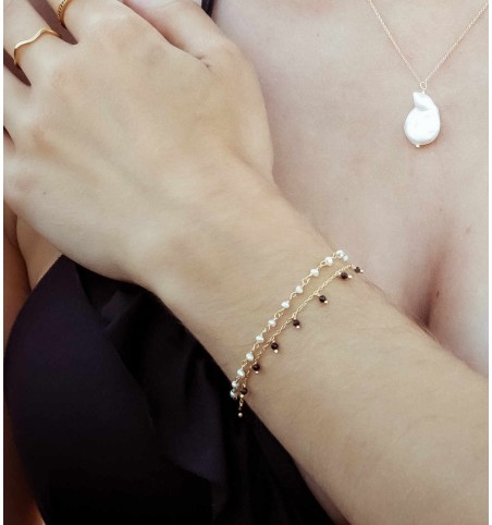 PULSERA PEARL GOLD | Bymarta.es