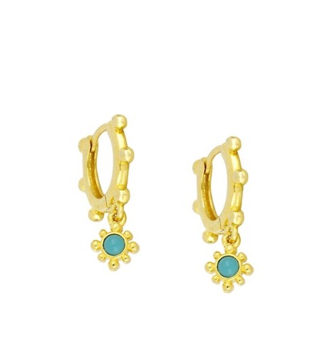 PENDIENTES TIARÉ HOOPS GOLD | Bymarta.es