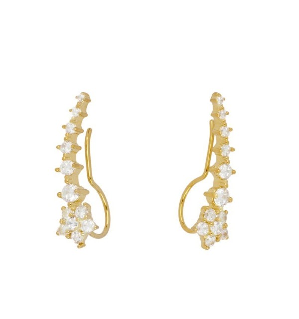 EAR CLIMBER EARRING YODAMA GOLD | Bymarta.es