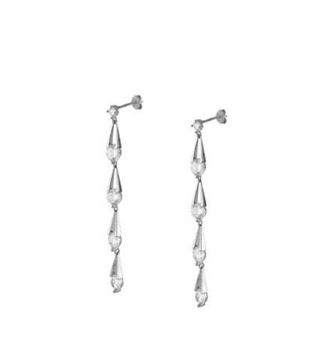 EARRING WATERFALL SILVER | Bymarta.es