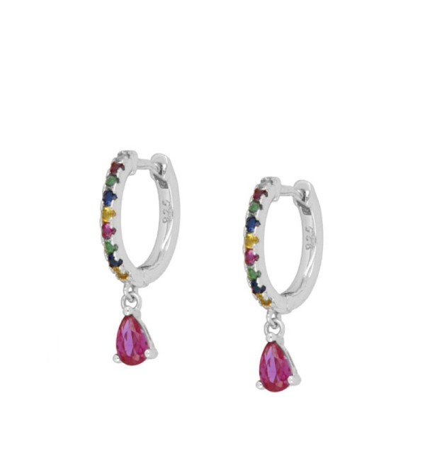EARRING DIDA HOOPS SILVER | Bymarta.es