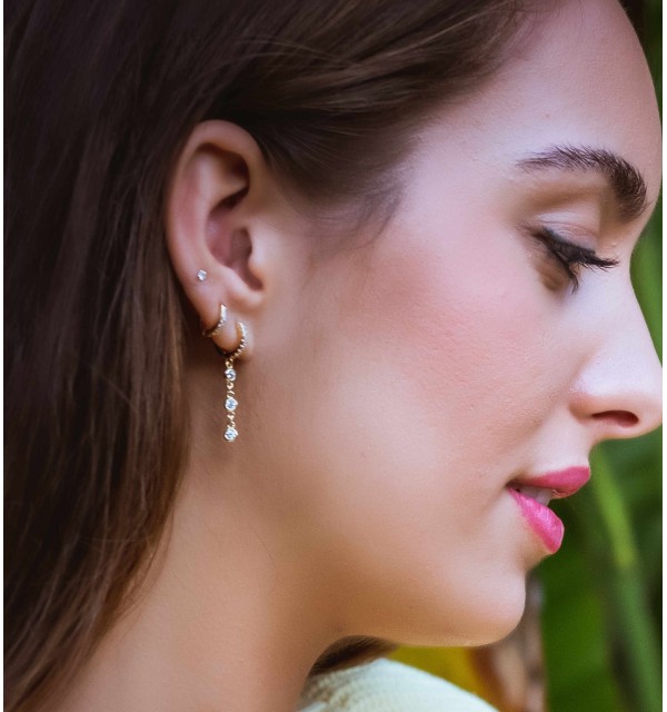 PENDIENTES CANDELA HOOPS GOLD | Bymarta.es