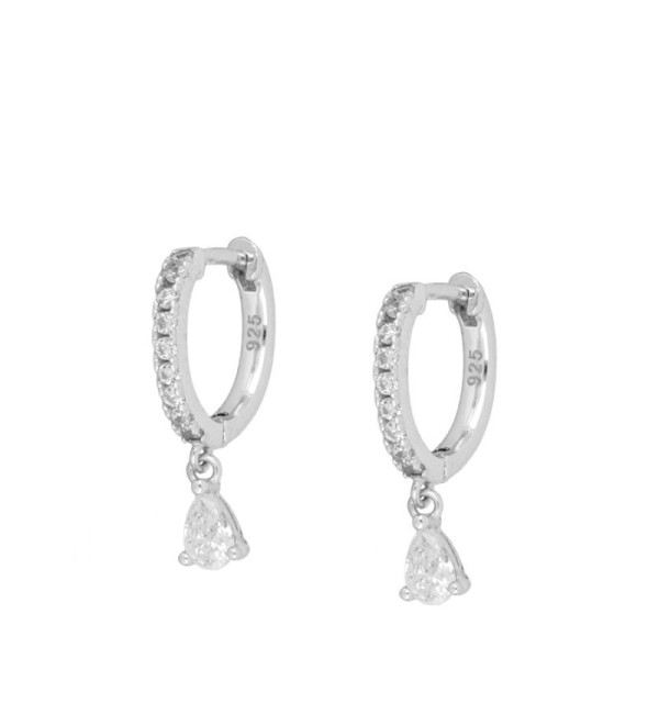 EARRING SNOW HOOPS SILVER | Bymarta.es