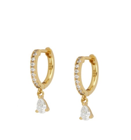 PENDIENTES SNOW HOOPS GOLD | Bymarta.es