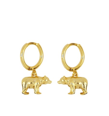 PENDIENTES BEAR HOOPS GOLD | Bymarta.es