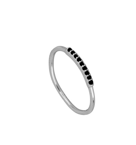 ANILLO NINE BLACK SILVER | Bymarta.es