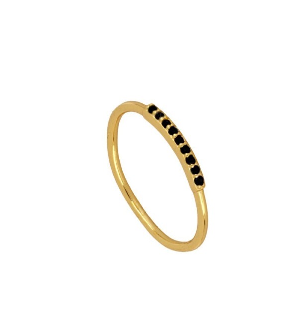 RING NINE BLACK GOLD | Bymarta.es