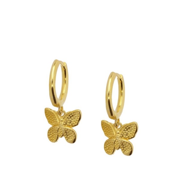 EARRING MITCHELL HOOPS GOLD | Bymarta.es