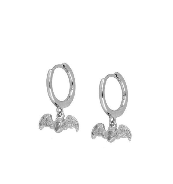 PENDIENTES BATWOMEN HOOPS SILVER | Bymarta.es