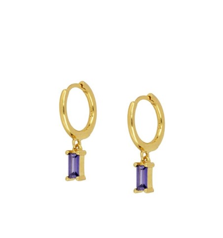 PENDIENTES ZENITH LILAC HOOPS GOLD | Bymarta.es