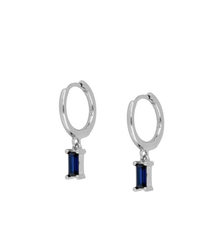EARRING ZENITH BLUE HOOPS SILVER | Bymarta.es