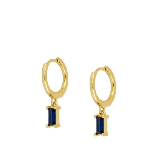 PENDIENTES ZENITH BLUE HOOPS GOLD | Bymarta.es