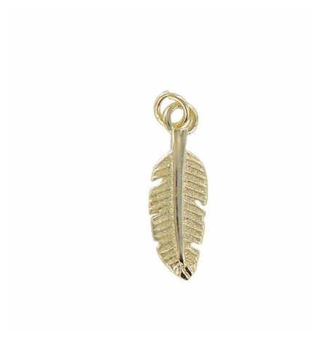 COLGANTE CHARM PLUMA GOLD | Bymarta.es