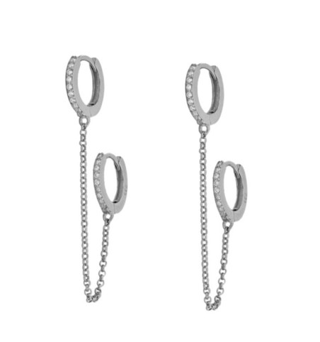 PENDIENTES MANETTE HOOPS SILVER | Bymarta.es