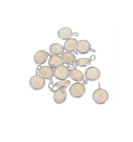 SOFT PINK STONE CHARM SILVER | Bymarta.es