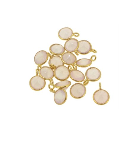 SOFT PINK STONE CHARM  GOLD | Bymarta.es