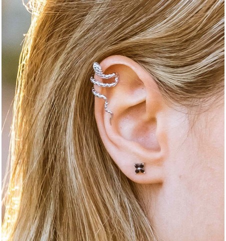 EARRING BLACK ALICE SILVER | Bymarta.es