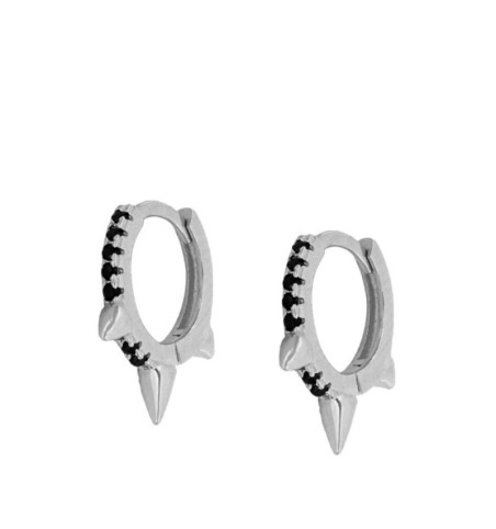 EARRING AGNES BLACK SILVER | Bymarta.es