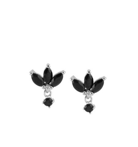 EARRING ÁRTICA BLACK SILVER | Bymarta.es