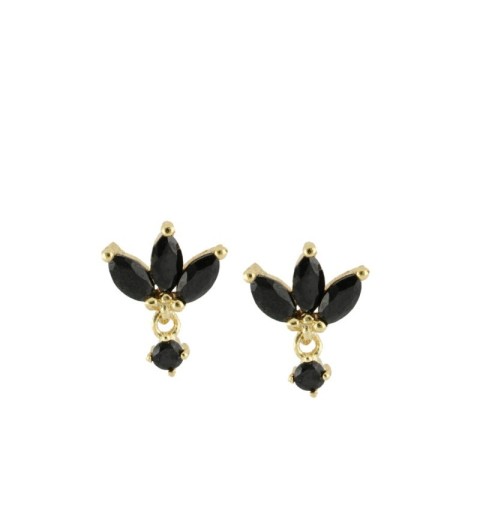 EARRING BLACK ALICE GOLD | Bymarta.es 2