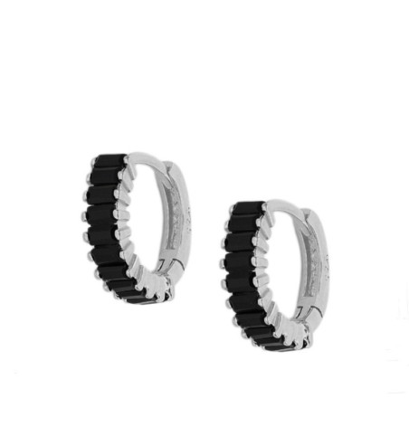 PENDIENTES MABEL BLACK SILVER | Bymarta.es